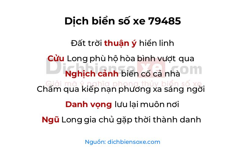 Dịch thơ biển số 79485