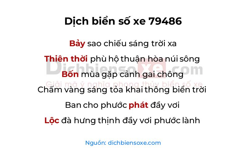 Dịch thơ biển số 79486