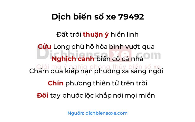 Dịch thơ biển số 79492