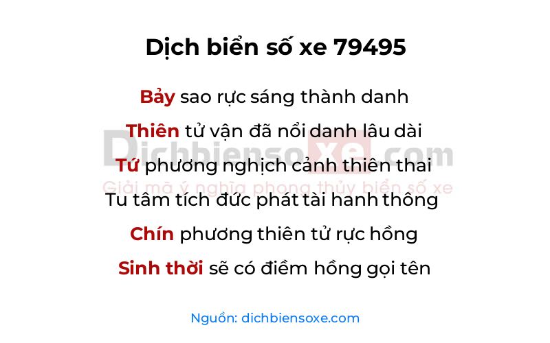 Dịch thơ biển số 79495