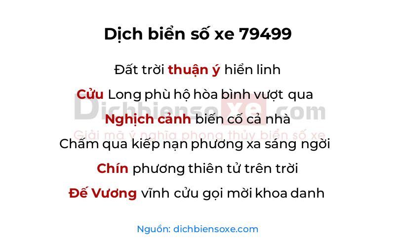 Dịch thơ biển số 79499