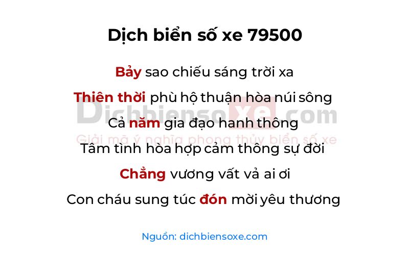 Dịch thơ biển số 79500
