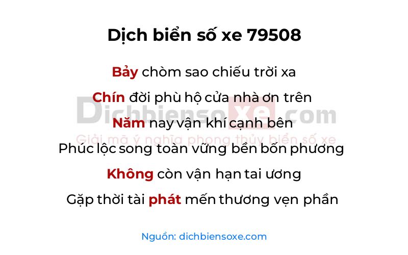 Dịch thơ biển số 79508