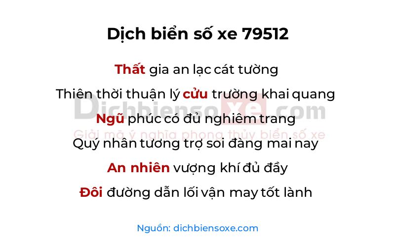 Dịch thơ biển số 79512