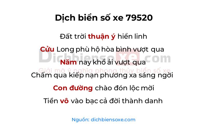 Dịch thơ biển số 79520