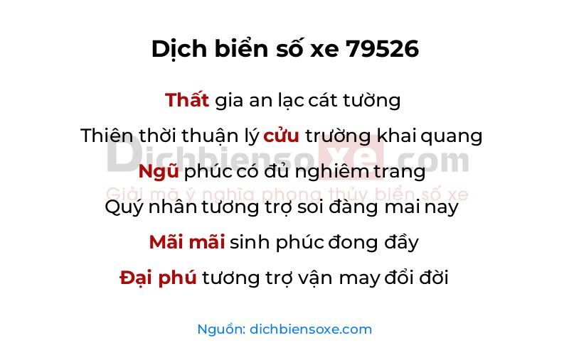 Dịch thơ biển số 79526