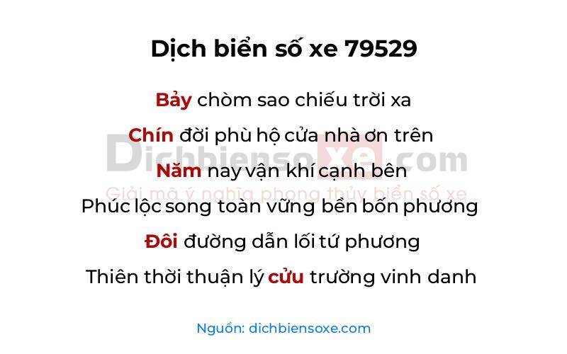 Dịch thơ biển số 79529