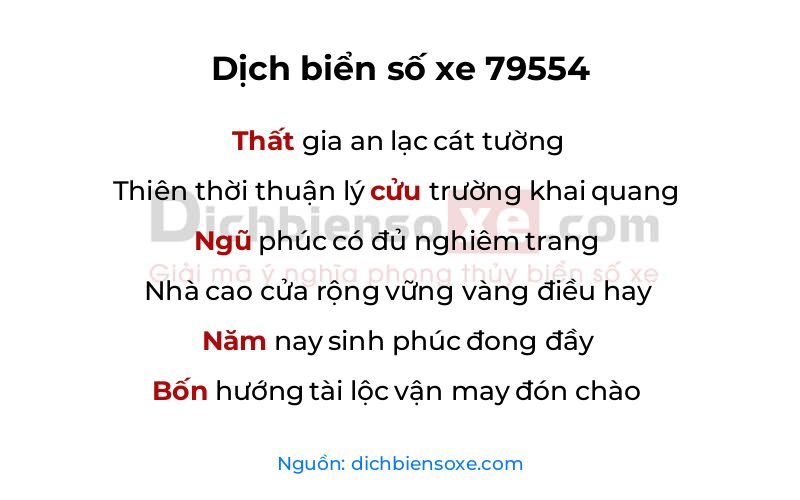 Dịch thơ biển số 79554