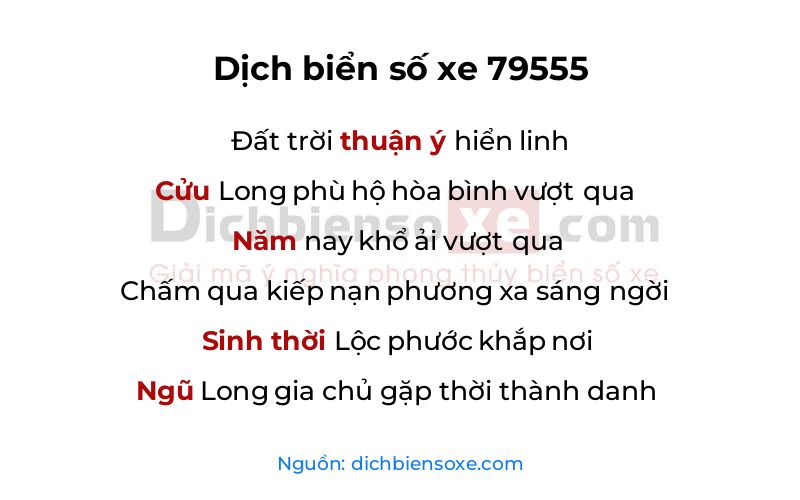 Dịch thơ biển số 79555