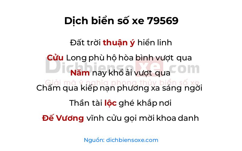 Dịch thơ biển số 79569