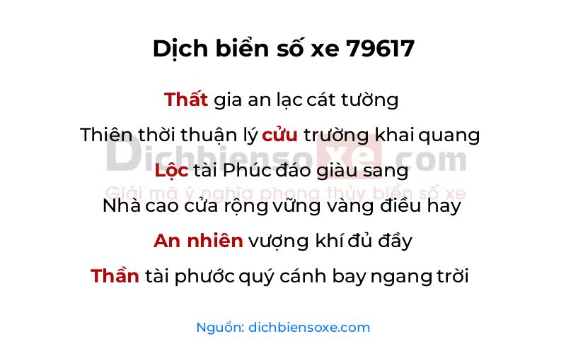 Dịch thơ biển số 79617