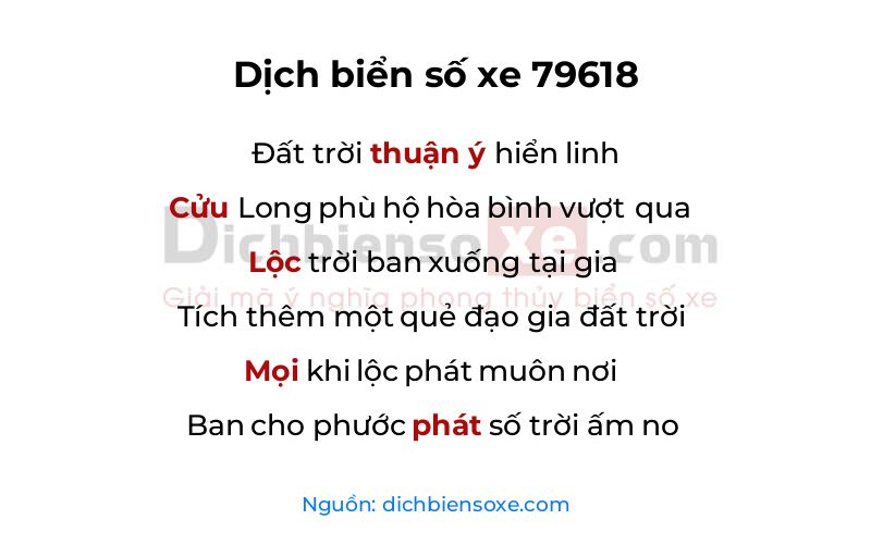 Dịch thơ biển số 79618