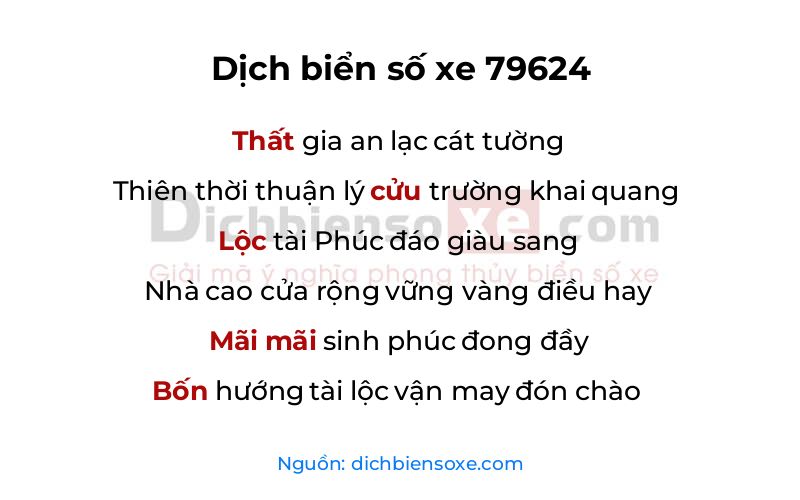 Dịch thơ biển số 79624