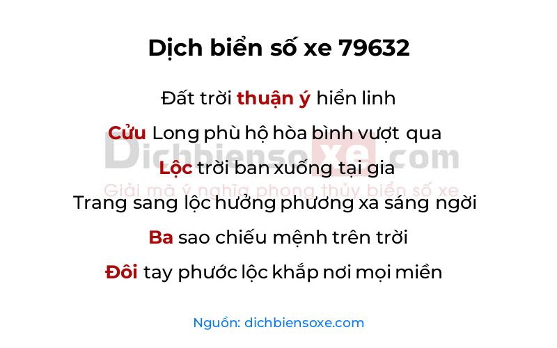 Dịch thơ biển số 79632