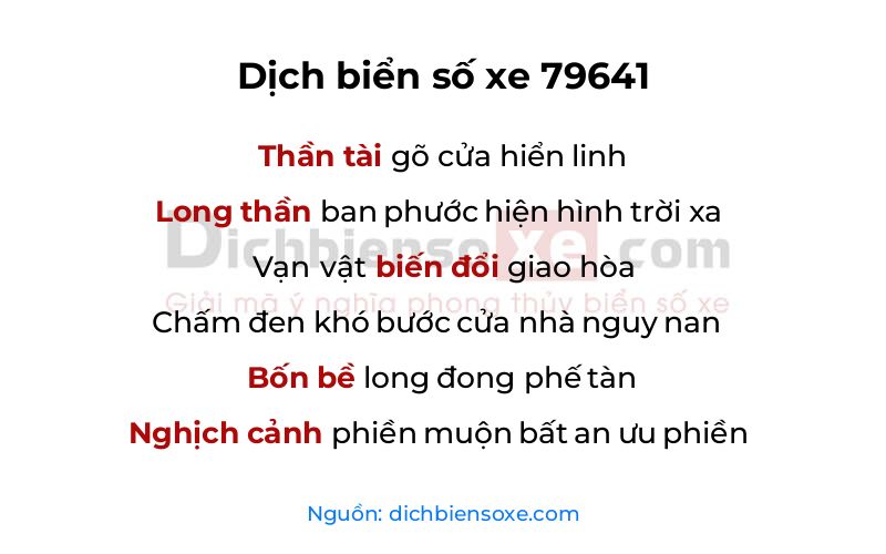 Dịch thơ biển số 79641