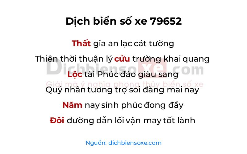 Dịch thơ biển số 79652