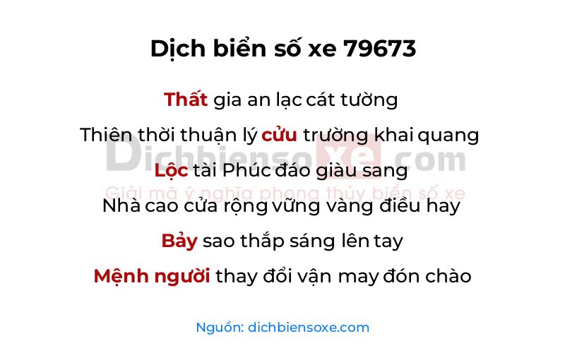 Dịch thơ biển số 79673