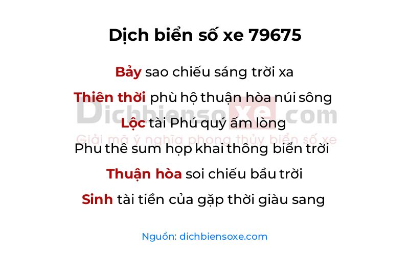 Dịch thơ biển số 79675