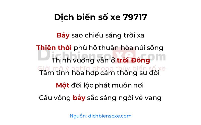 Dịch thơ biển số 79717