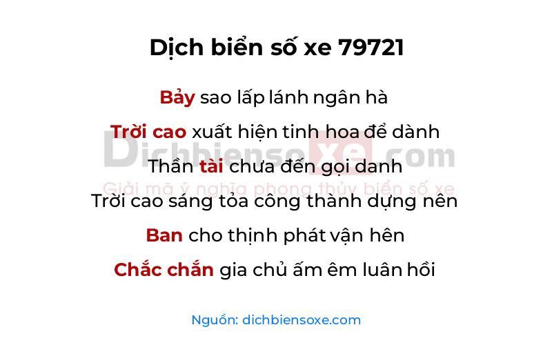 Dịch thơ biển số 79721