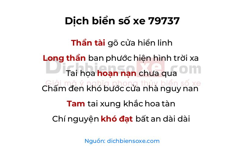 Dịch thơ biển số 79737