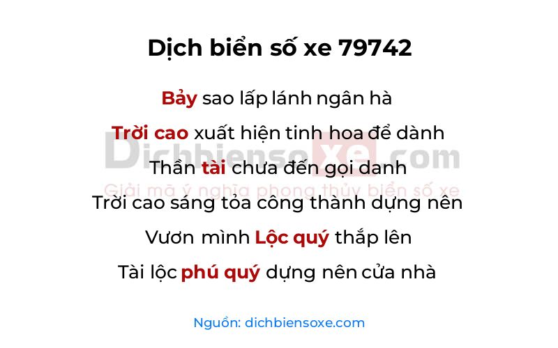 Dịch thơ biển số 79742