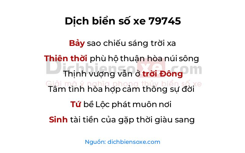 Dịch thơ biển số 79745