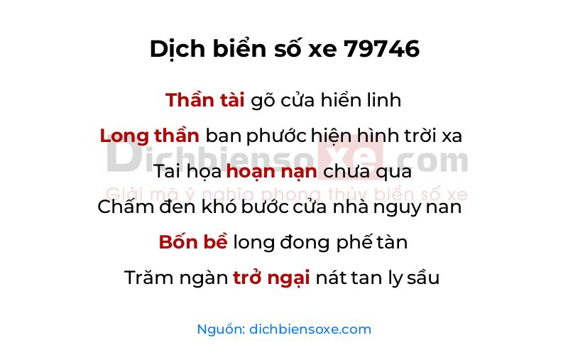 Dịch thơ biển số 79746