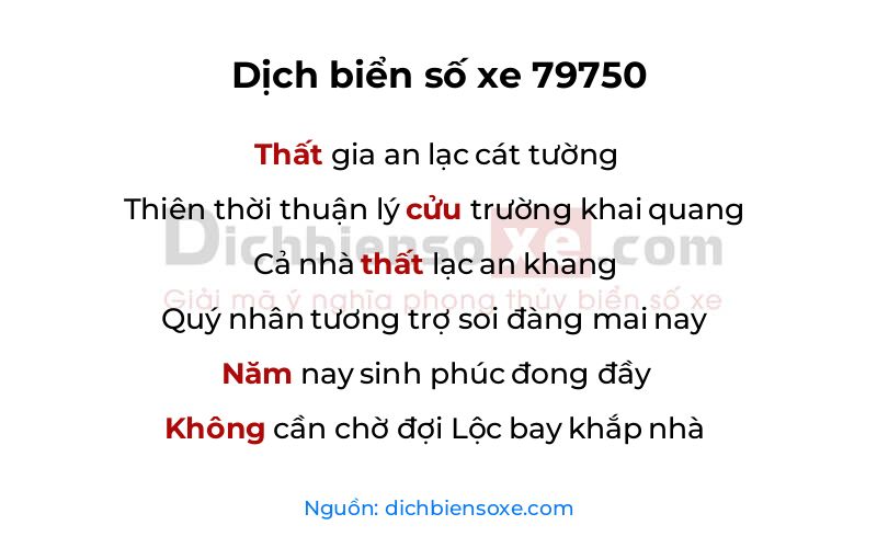 Dịch thơ biển số 79750