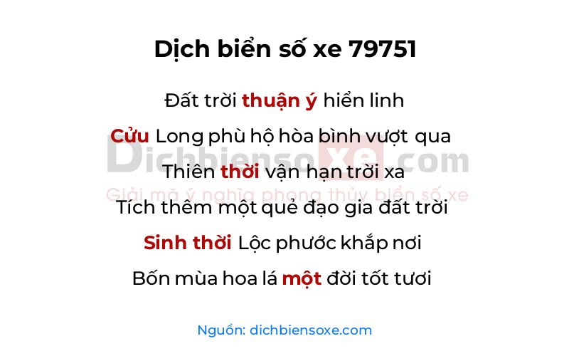Dịch thơ biển số 79751