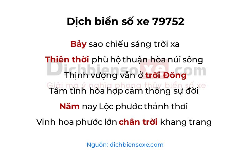 Dịch thơ biển số 79752