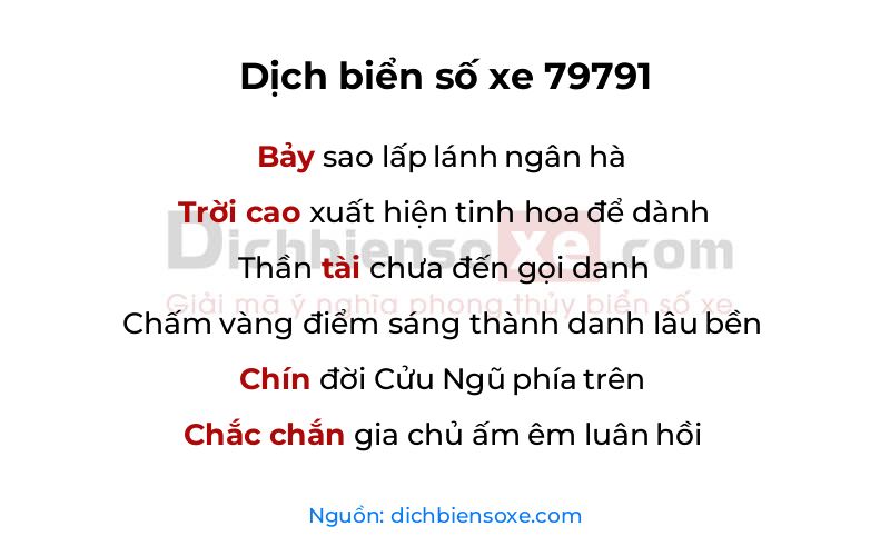 Dịch thơ biển số 79791