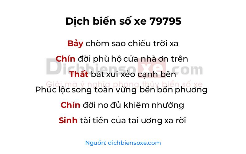 Dịch thơ biển số 79795