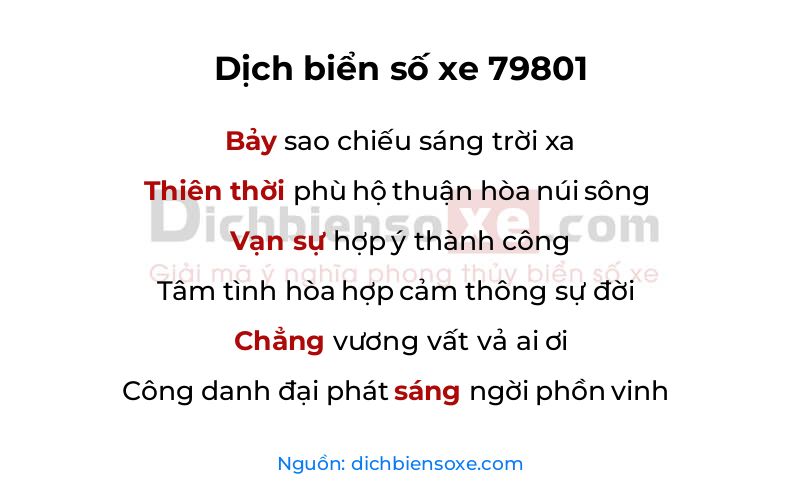 Dịch thơ biển số 79801