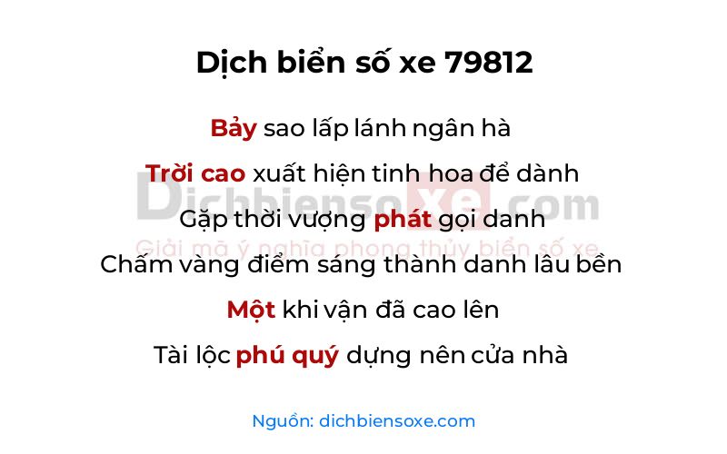 Dịch thơ biển số 79812