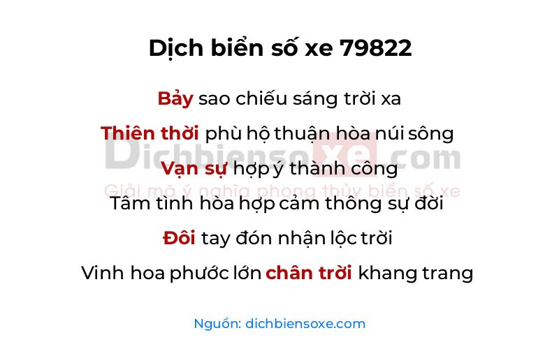 Dịch thơ biển số 79822