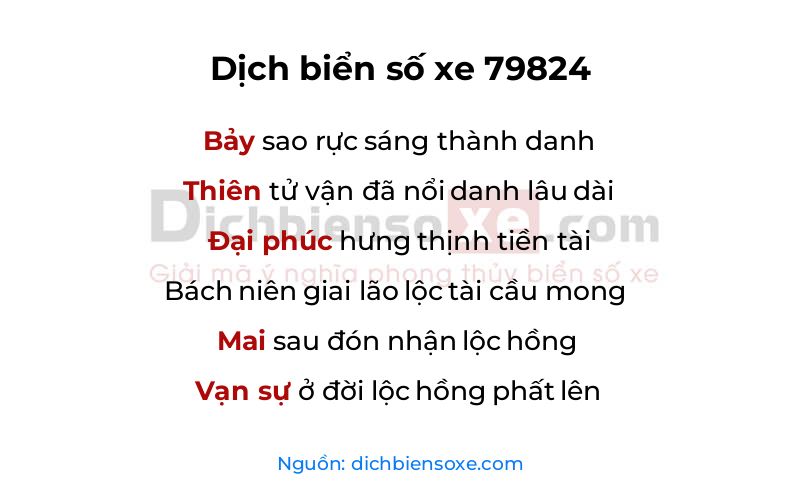 Dịch thơ biển số 79824