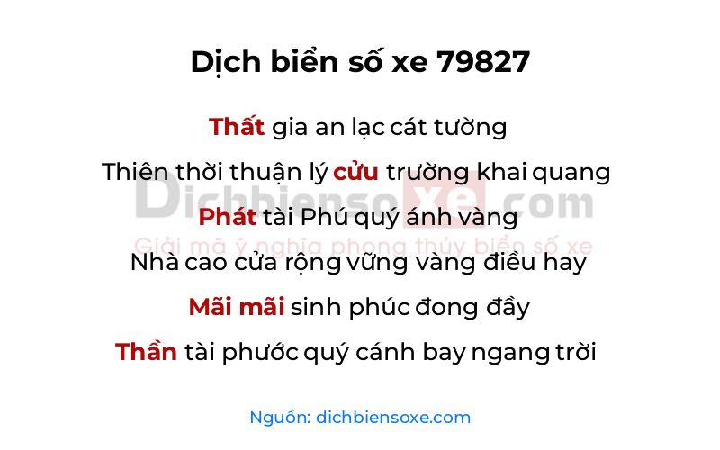 Dịch thơ biển số 79827