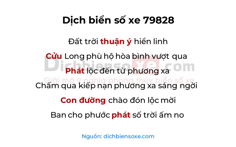 Dịch thơ biển số 79828