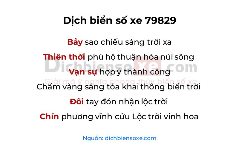 Dịch thơ biển số 79829