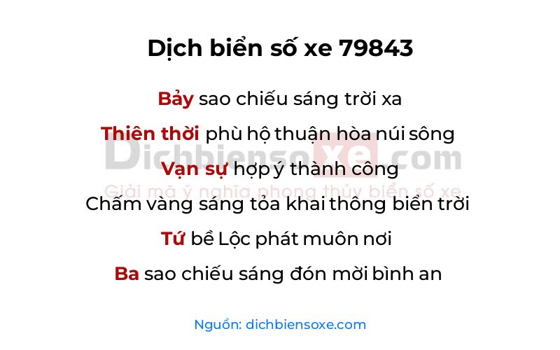 Dịch thơ biển số 79843