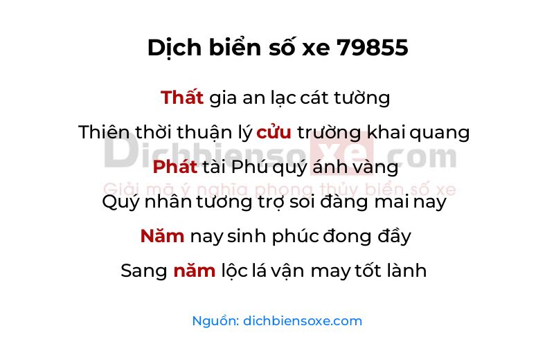 Dịch thơ biển số 79855