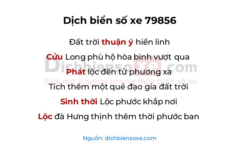 Dịch thơ biển số 79856