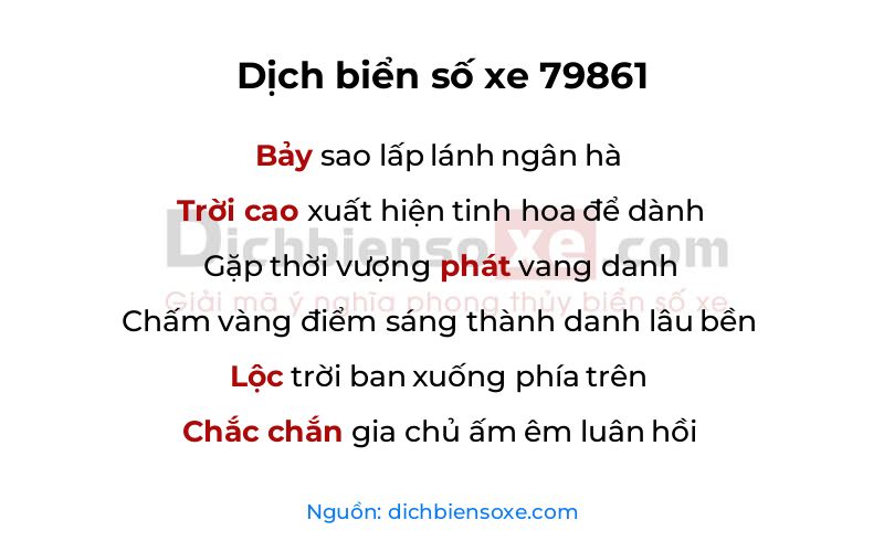 Dịch thơ biển số 79861