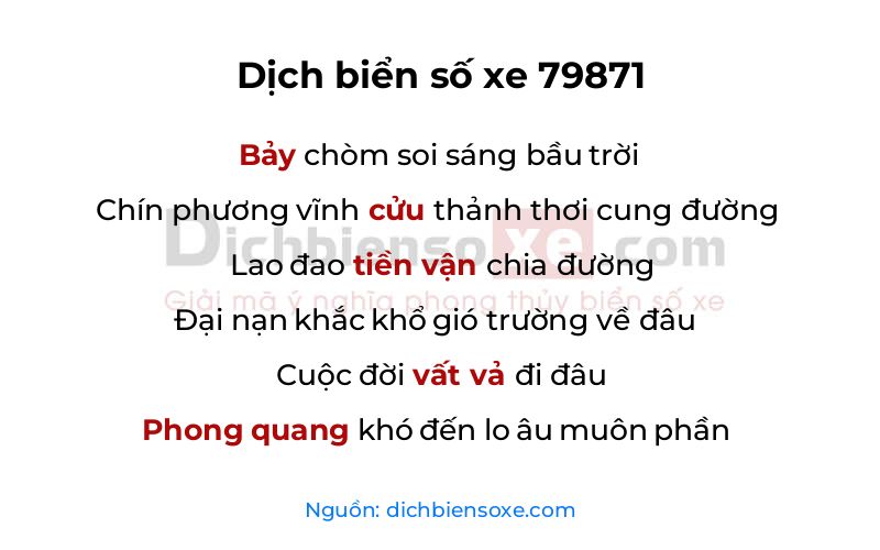 Dịch thơ biển số 79871