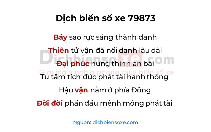 Dịch thơ biển số 79873