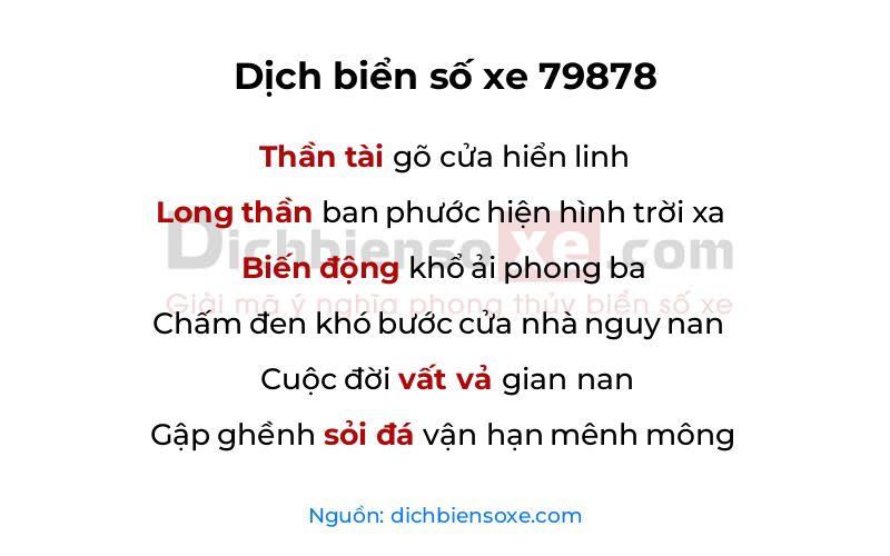 Dịch thơ biển số 79878