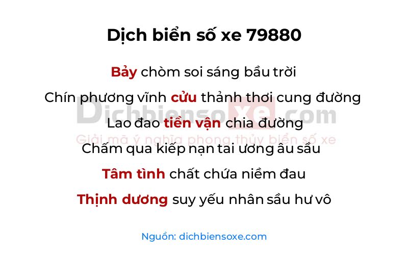 Dịch thơ biển số 79880