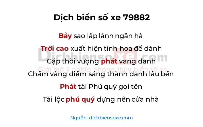 Dịch thơ biển số 79882