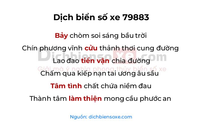 Dịch thơ biển số 79883